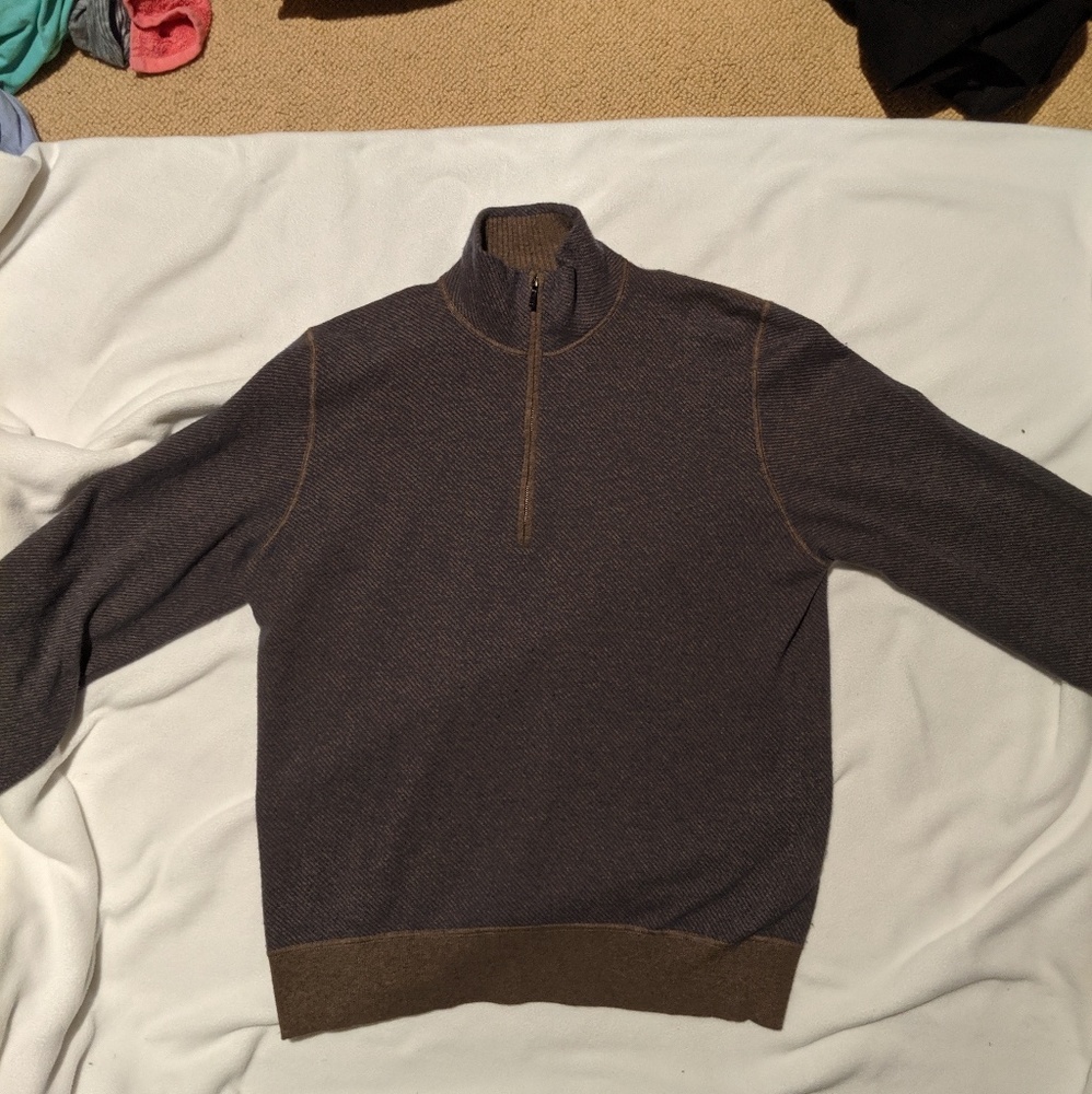 Loro Piana roadster pull light. 1/4 zip.  Cashmere